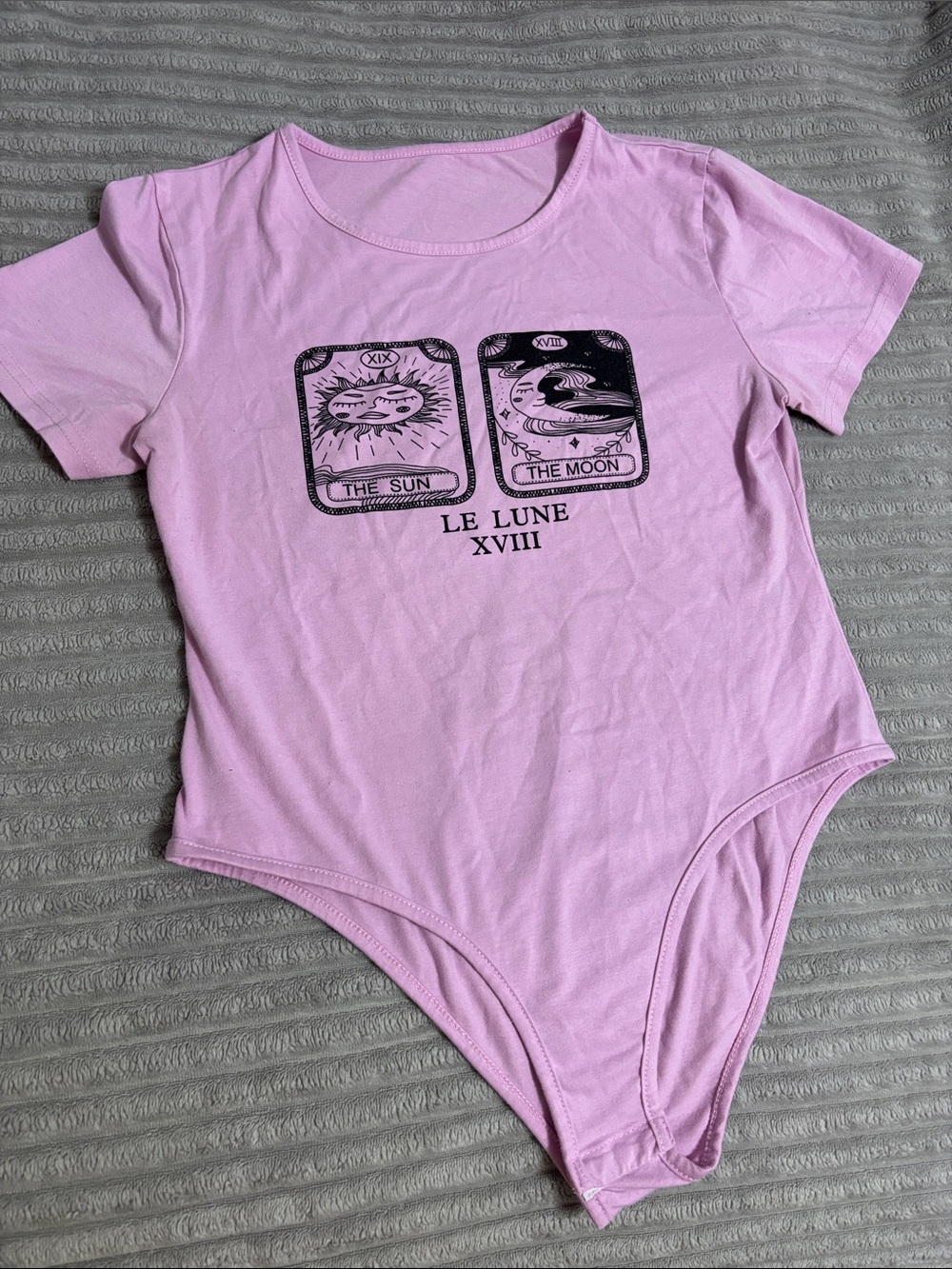 Le Lune Pink Graphic Women’s One-Piece Bodysuit